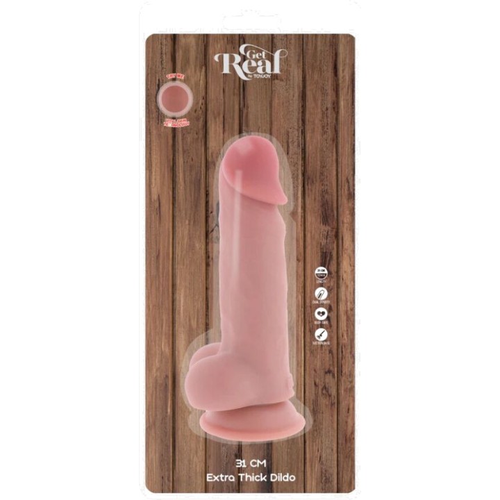 GET REAL Pèny realístic extra groc amb testicles DELUXE 31