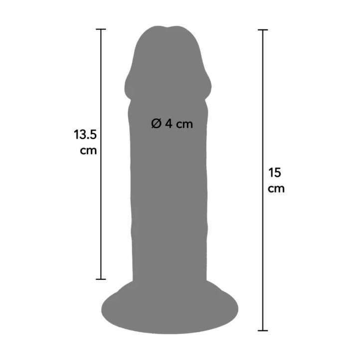 GET REAL Realistic Thick Dual Density TPE Dildo DELUXE 15 CM