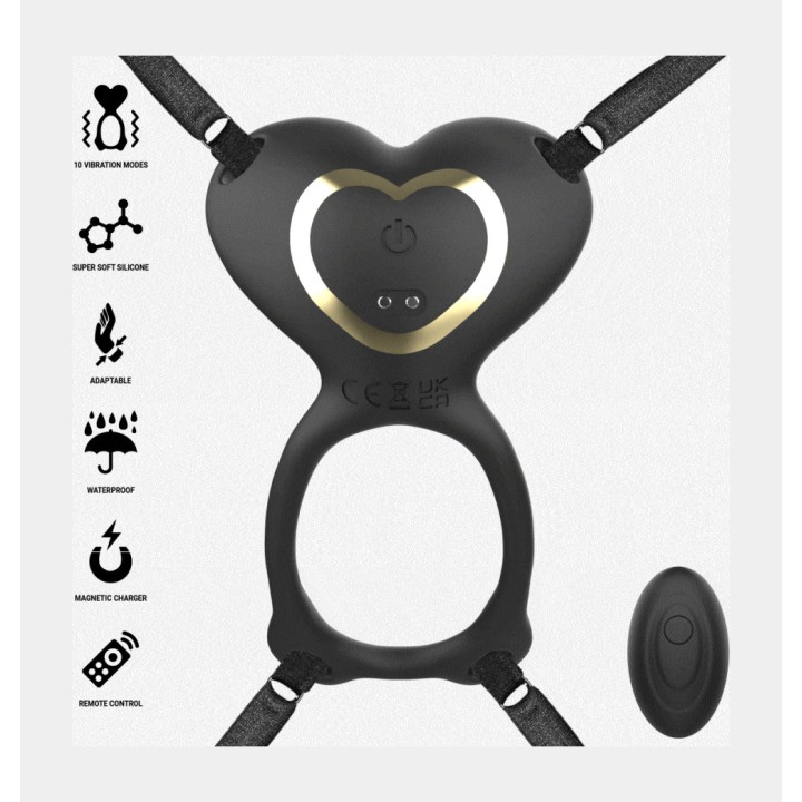 IBIZA TECHNOLOGY Vibrator for couples in heart-shaped thong