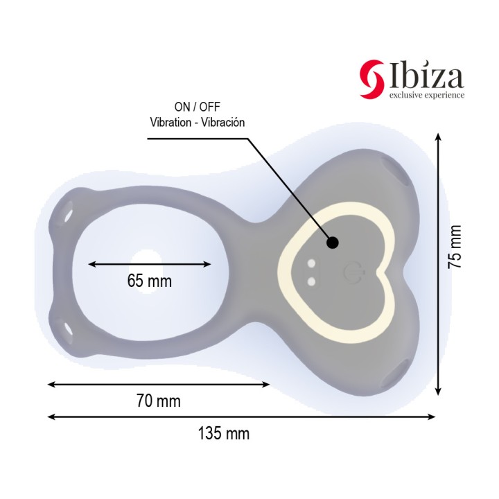 IBIZA TECHNOLOGY Vibrator for couples in heart-shaped thong