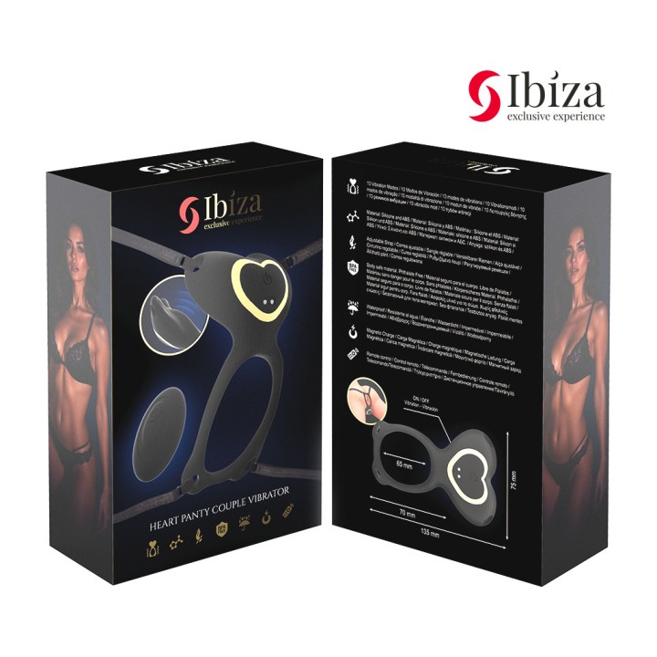 IBIZA TECHNOLOGY Vibrator for couples in heart-shaped thong