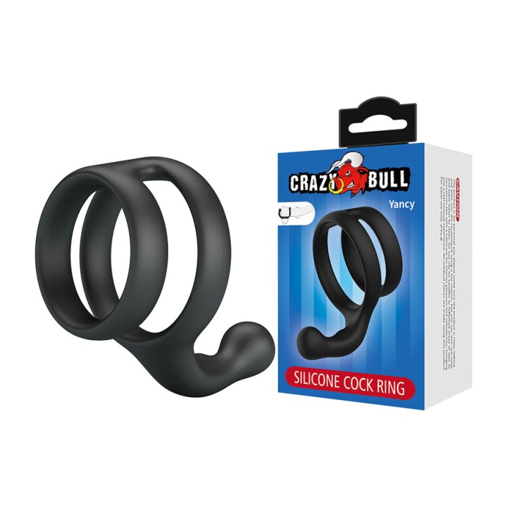 CRAZY BULL Anel duplo para pênis e testículos de silicone