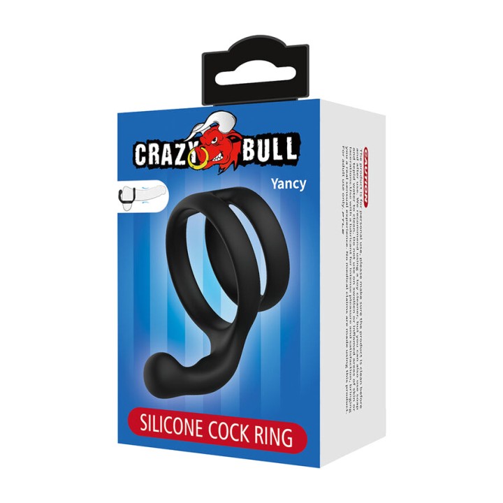 CRAZY BULL Dobbelt ring for penis og testikler i silikon