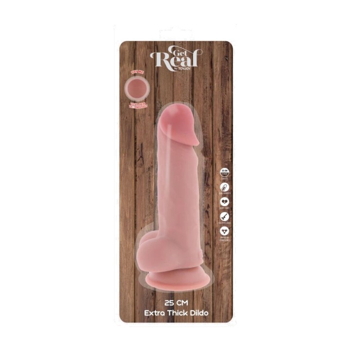 GET REAL Pèny realístic extra groc amb testicles DELUXE 25