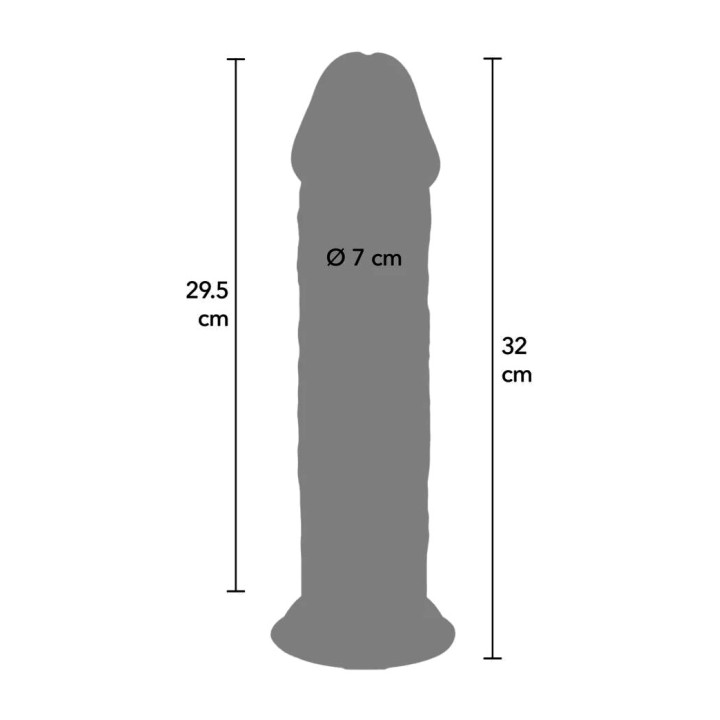 GET REAL Realistic Thick Dual Density TPE Dildo DELUXE 32 CM