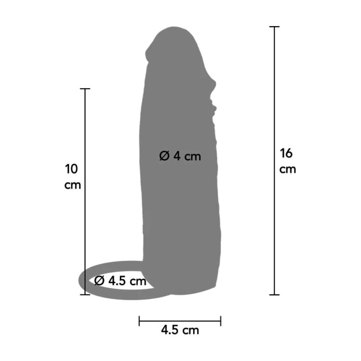 GET REAL Silikonová obalka pre pénis HYDRATED-SKIN 16 CM