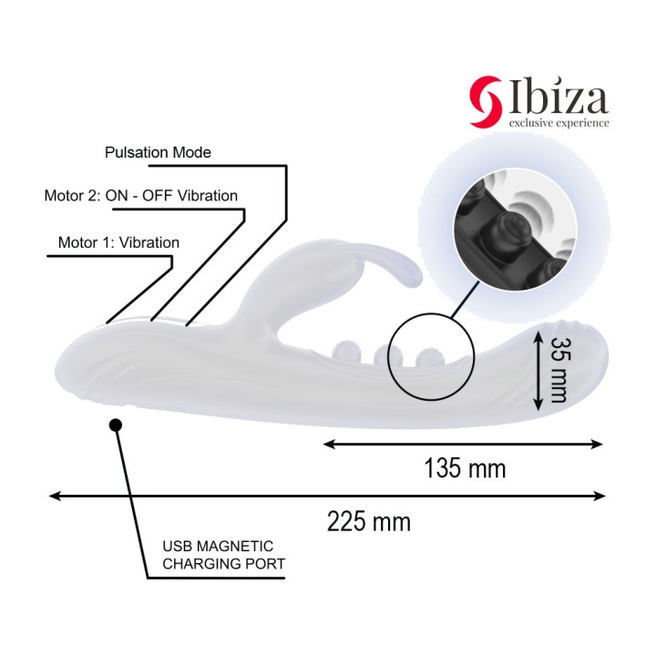 IBIZA TECHNOLOGY Rabbit-Vibrator mit Perlen und