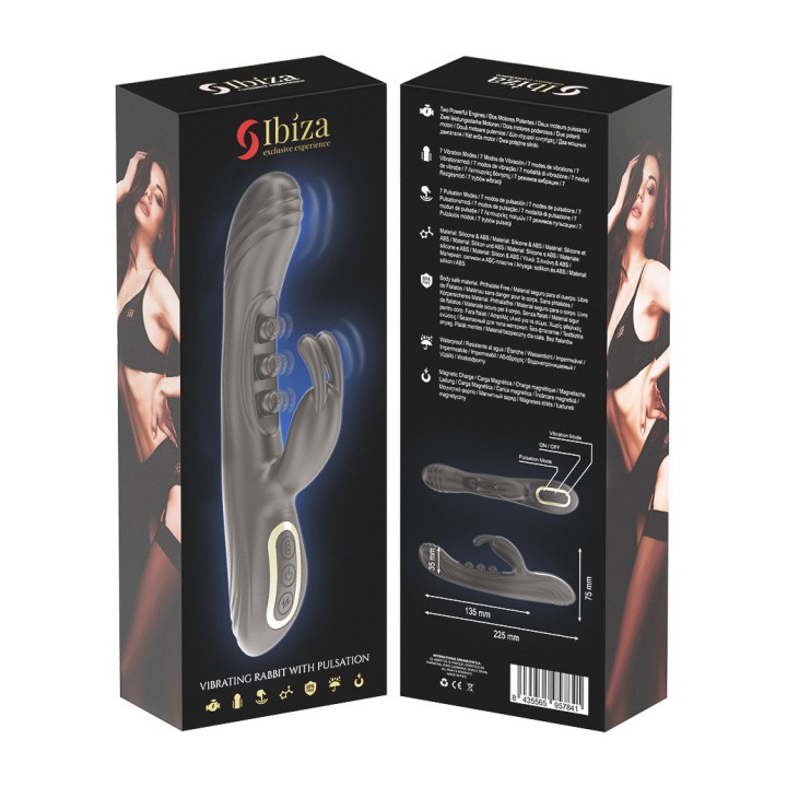 IBIZA TECHNOLOGY Vibrador coelho com pérolas e pulsação