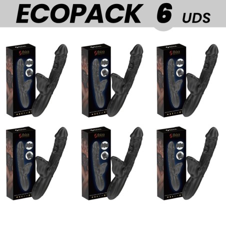 pack of 6 vibrators and clitoral stimulators with biting effect and rotation ecopack