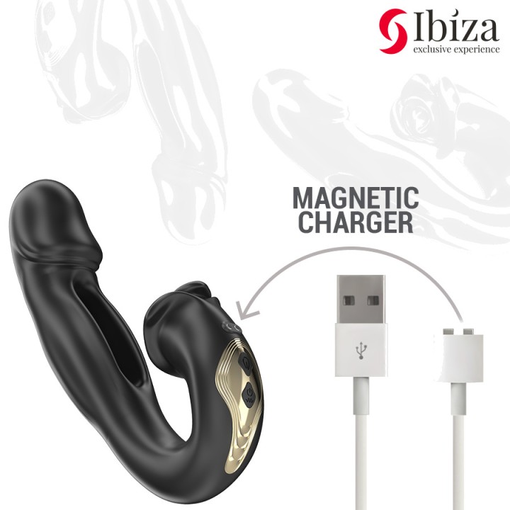 IBIZA TECHNOLOGY Vibrator s otáčivým efektem a klitorisovým