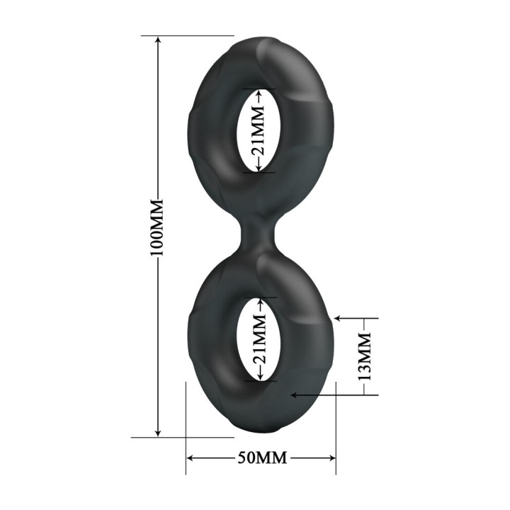 CRAZY BULL Dobbelt silikon ring for penis model 19