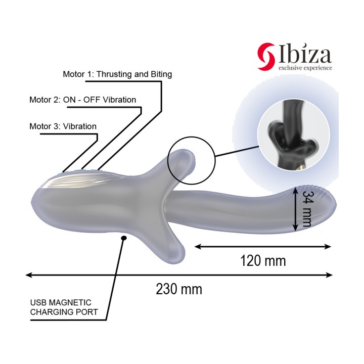 IBIZA TECHNOLOGY Kraftfull vibratör med tryck- och