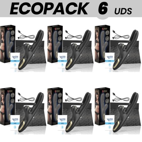 pack of 6 rabbit vibrators with clitoral waves and double clamp ecopack-hi-tech