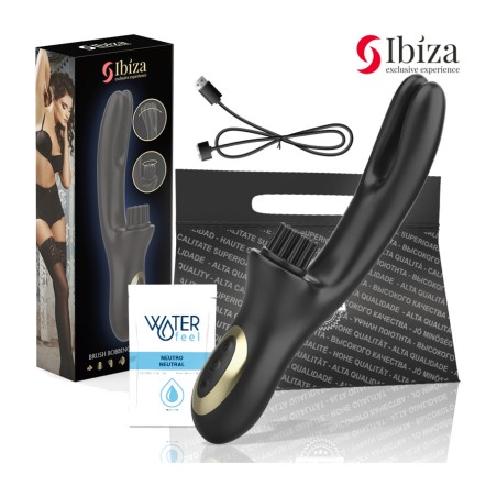 vibratore con coniglio e spazzola a multi-celle per il clitoride e doppia ondulazione hi-tech-brushing