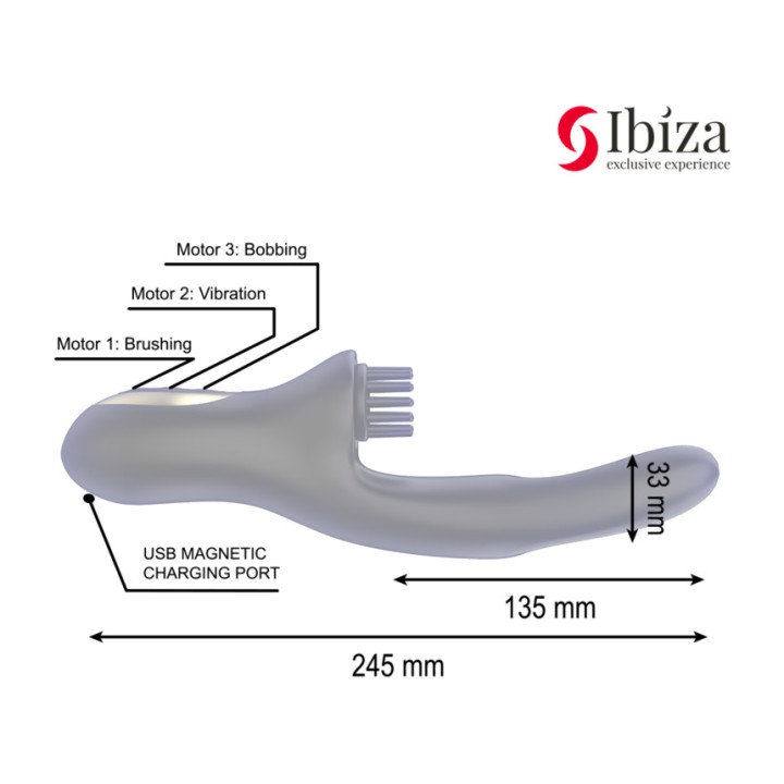 IBIZA TECHNOLOGY Vibratore con coniglio e spazzola a