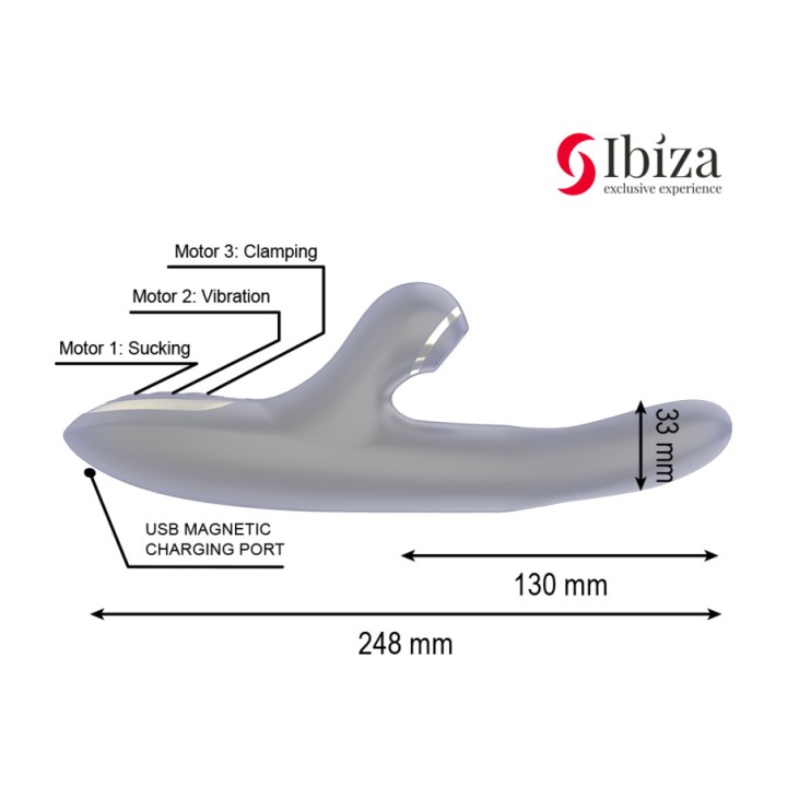 IBIZA TECHNOLOGY Rabbit vibrator with clitoral suction and