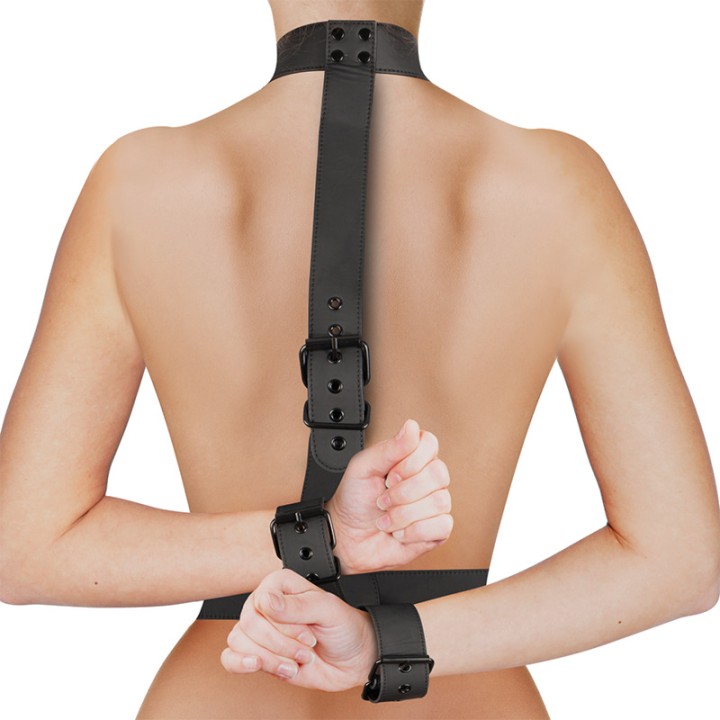 FETISH SUBMISSIVE Kit di supporto corporeo collo e polsiere