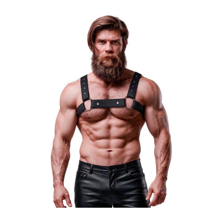 FETISH SUBMISSIVE Adjustable men's neoprene chest harness
