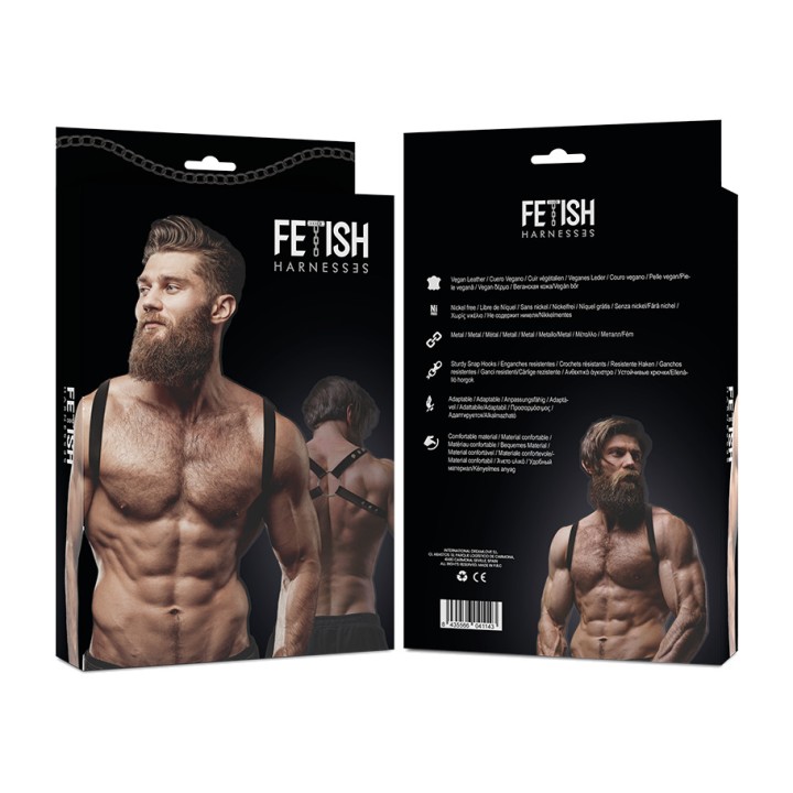 FETISH SUBMISSIVE Men's polyurethane back harness