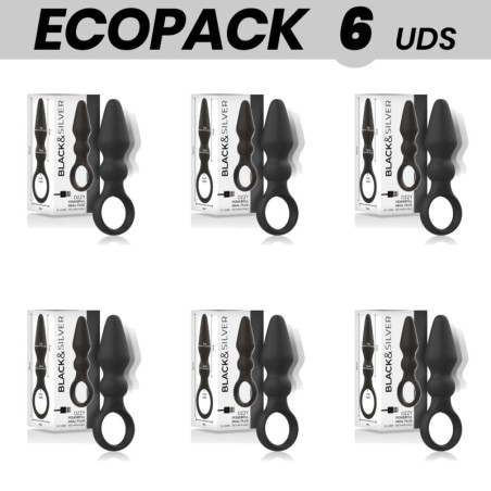 set mit 6 starken vibrierenden analplugs aus silikon ecopack ozzy