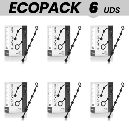 pack de 6 cadenes anals de silicona ecopack korg 21 cm