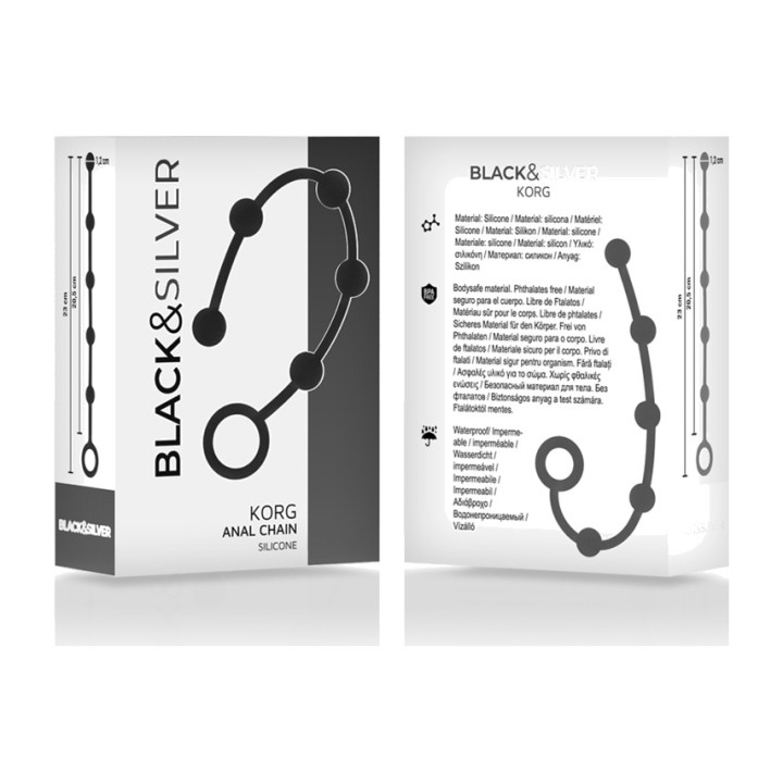 BLACKSILVER Rosario anal av initiering silikon KORG 21 CM