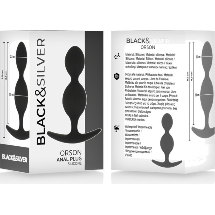 BLACKSILVER Plug anale in silicone con 2 onde ORSON 9 CM