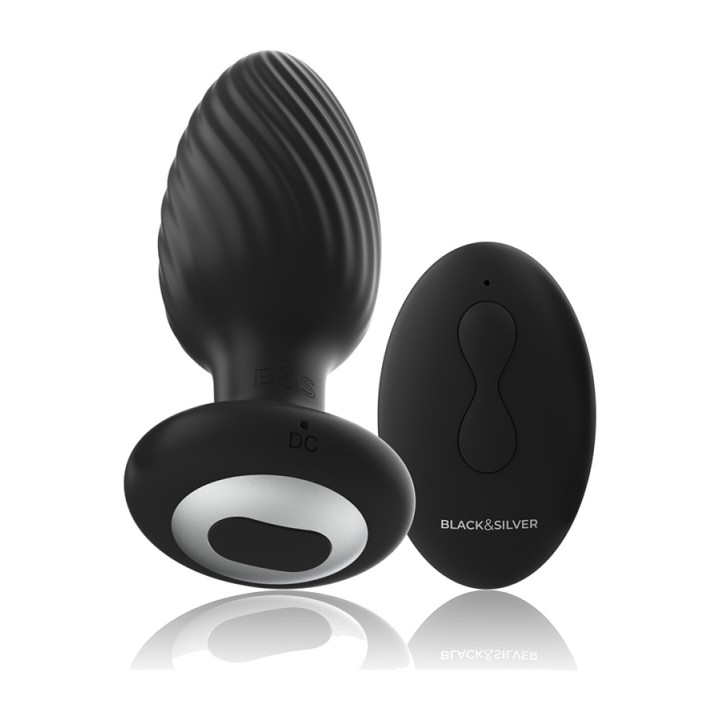 BLACKSILVER Plug anale rotante in silicone con control