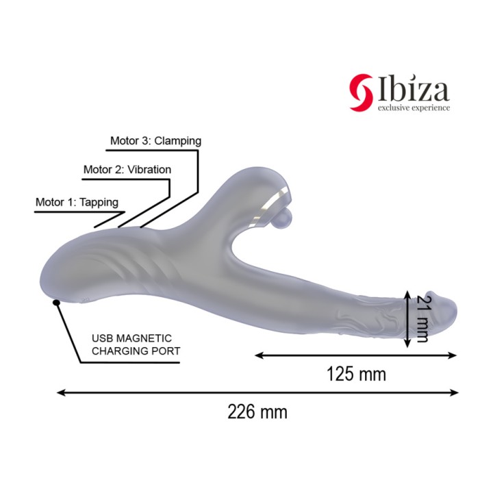 IBIZA TECHNOLOGY Vibrador rabbit potente com dupla ondulação