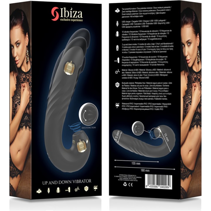 IBIZA TECHNOLOGY Clitoral vacuum vibrator with vertical