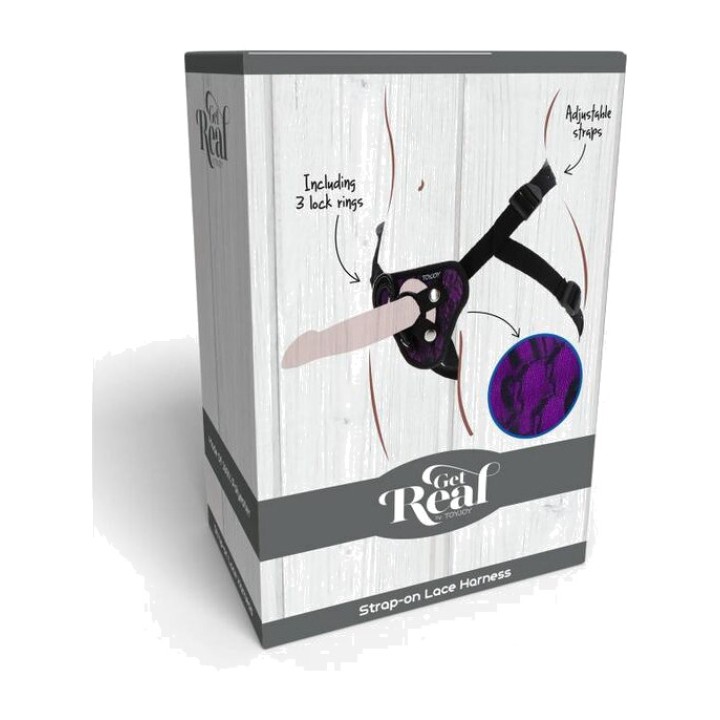 GET REAL Cinto strap-on de renda para pênis artificial LACE