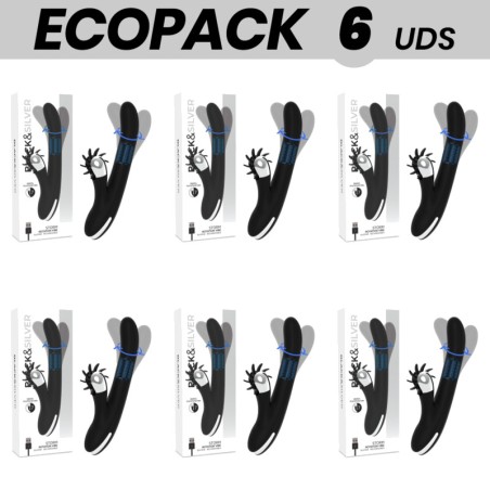 kit de 6 vibradores coelho com rotação ecopack bunny storm