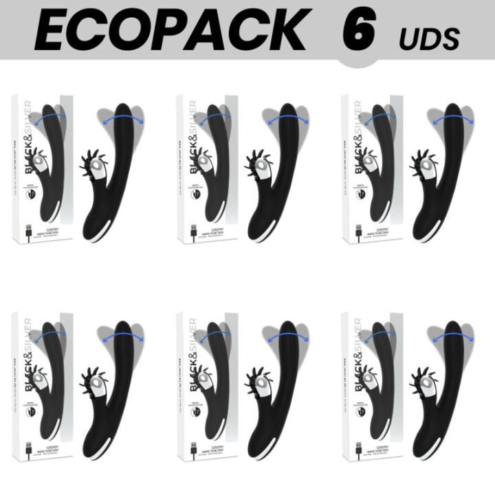 BLACKSILVER Pack de 6 vibradors rabbit amb efecte wave