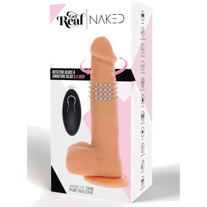 GET REAL Vibrating dildo with rotating balls D-234608