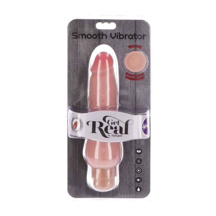 GET REAL Realističen vibrators s dvema gostotama SMOOTH