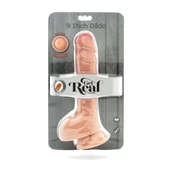GET REAL Realistischer Doppeldicht-Dildo mit Eiern 25,5 CM
