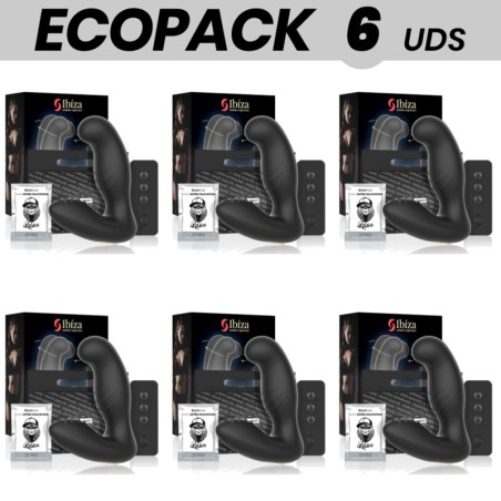 set van 6 anale massagers met afstandsbediening ecopack 10x3,5cm