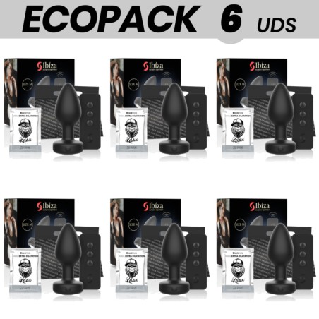 pack de 6 plugs anals amb vibració i control remot ecopack