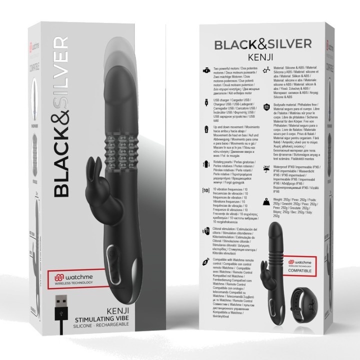 BLACKSILVER Rabbit vibrator with up and down motion remote