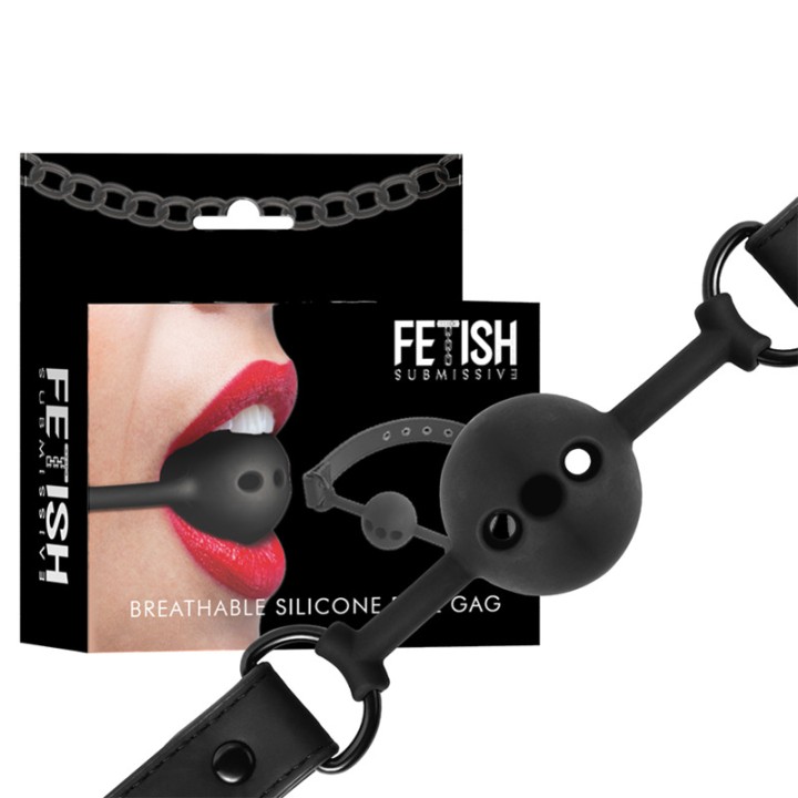 FETISH SUBMISSIVE Silicone breathable ball muzzle