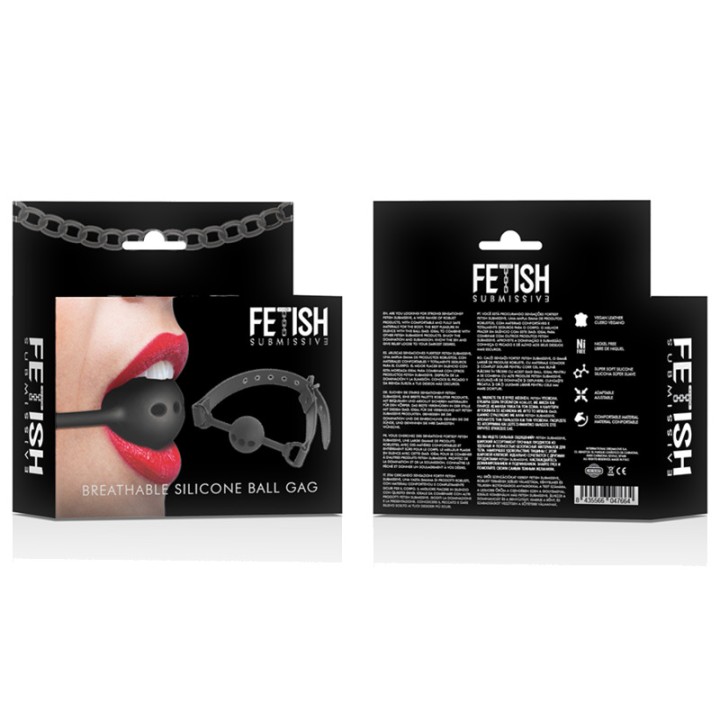FETISH SUBMISSIVE Atemschutz mit ventilierbarem Silikongummi