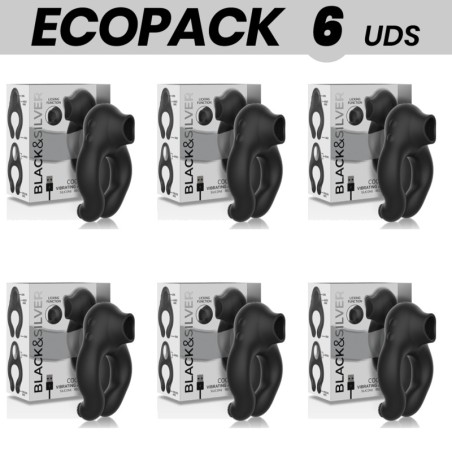 pack of 6 rechargeable silicone penile vibrators with 3 motors ecopack