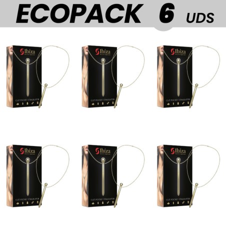 paquet de 6 estimuladors de clítoris de sac amb forma de collar recarregables de 12 modes de vibració ecopack diamond 12,2x1,4cm