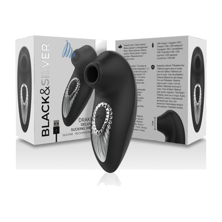 BLACK&SILVER Vibrador succionador de clítoris silicona