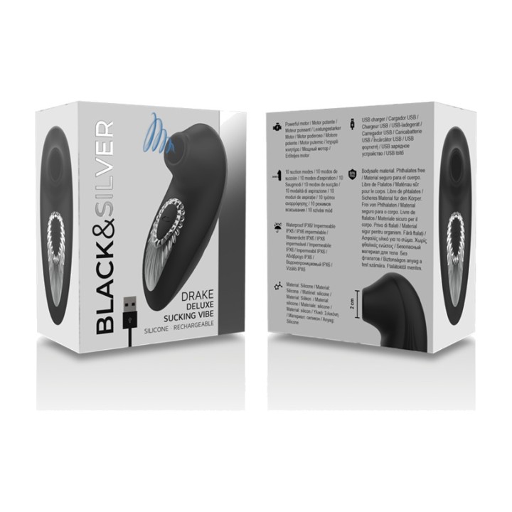 BLACKSILVER Rechargebare clitorissaugapparaat van silicone