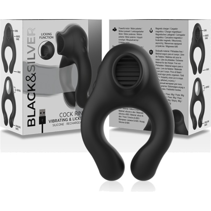 BLACKSILVER Vibreringsring for penis af silicon med 3