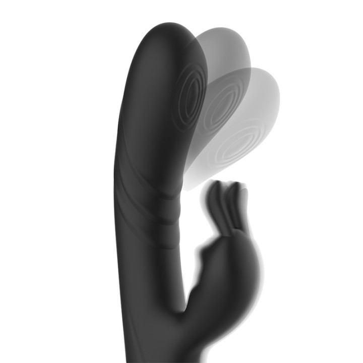 BLACK&SILVER Vibrador rabbit de silicona recargable