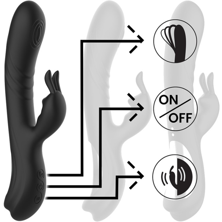 BLACKSILVER Vibrador rabbit de silicone recargable amb