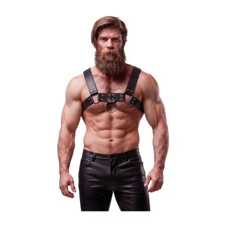 men's chest harness of polyurethane leather attitude-43724