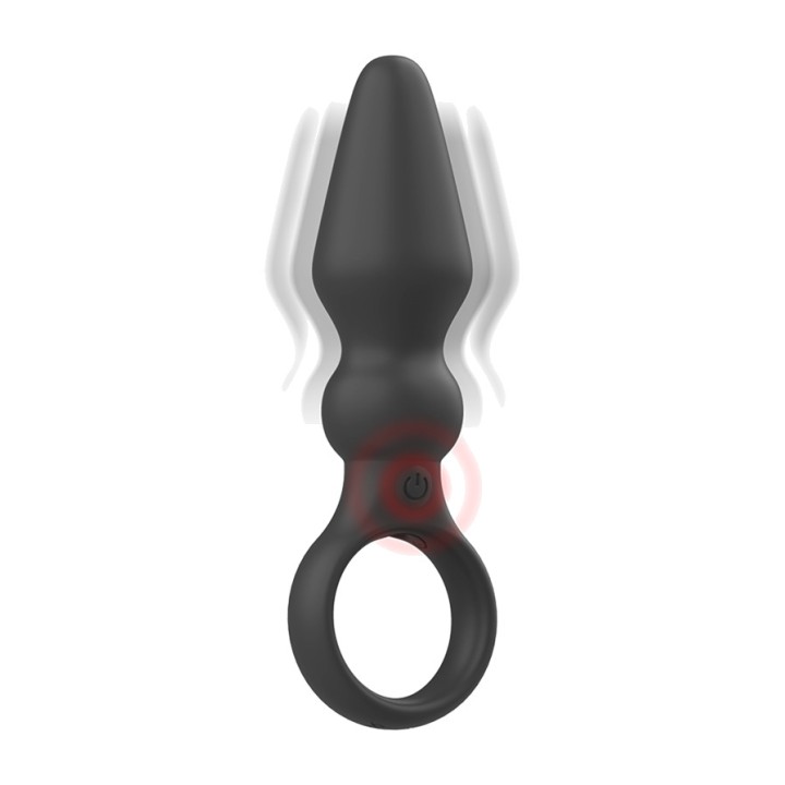 BLACKSILVER Sterk vibrerend anale plug van silicone OZZY
